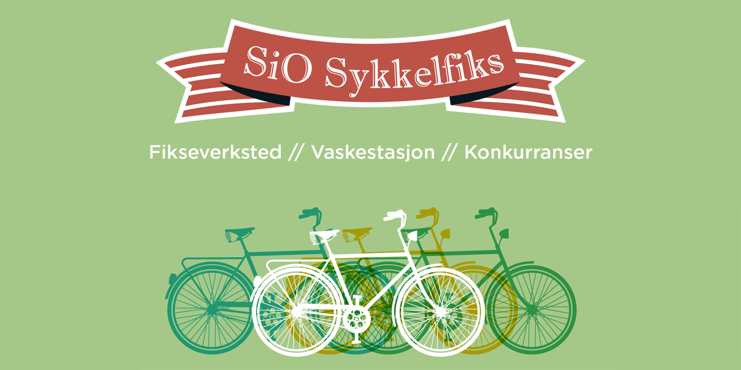 Illustration of bike on a green background.