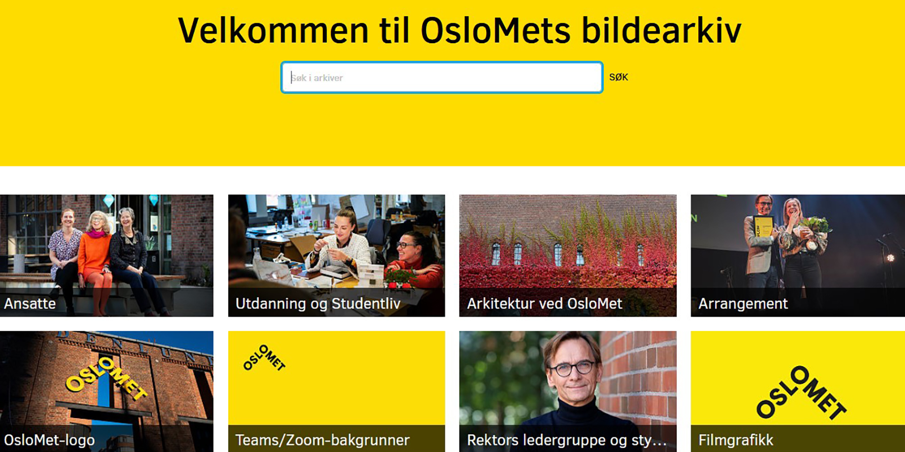En samling av flere små bilder på gul bakgrunn.