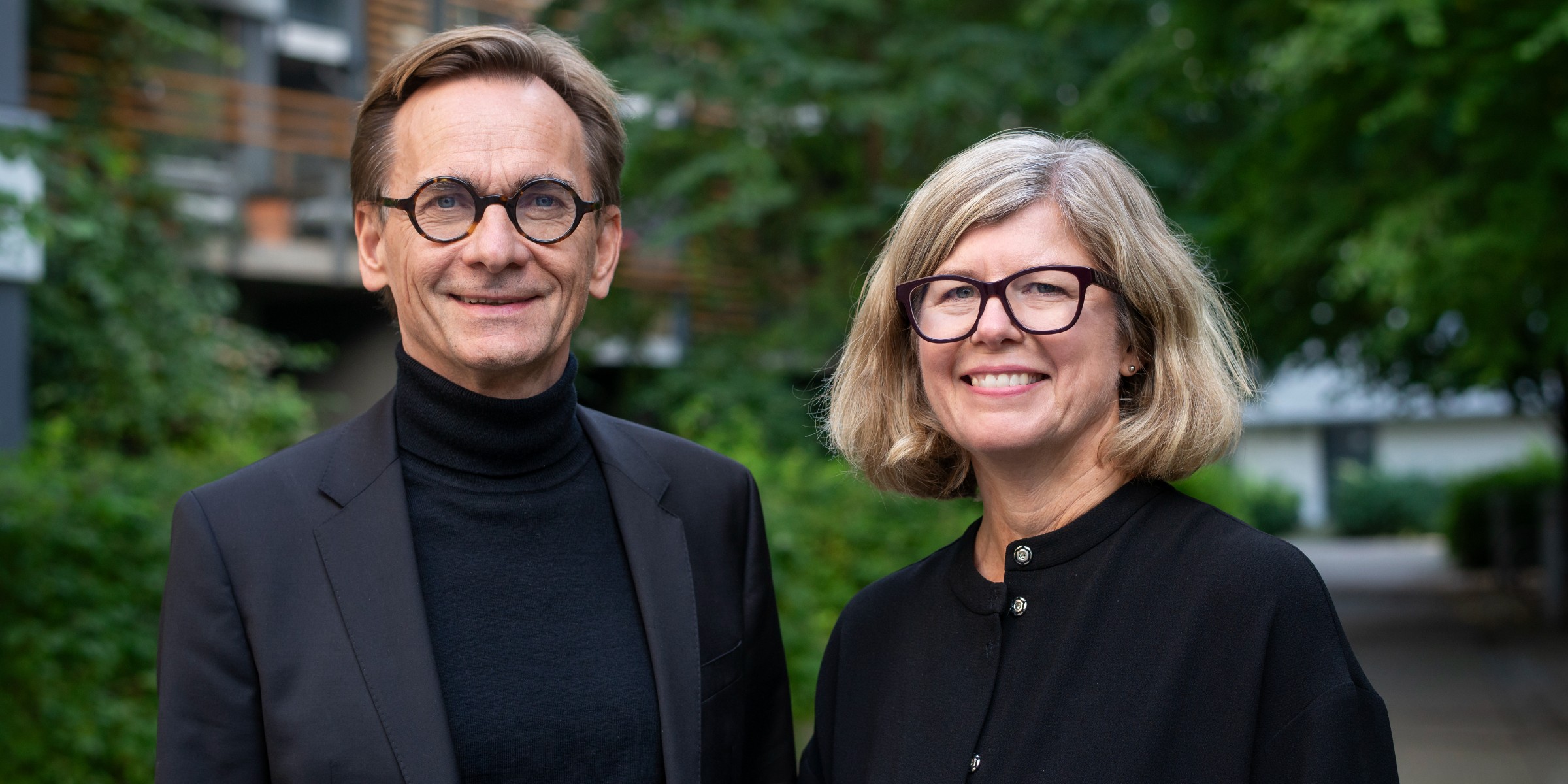 Foto av prorektor Tanja Storsul og rektor Christen Krogh.