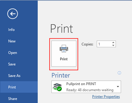 Skjermbilde: Print / Skriv ut