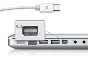 Skjermbilde: Inngang til Mini-DisplayPort på MacBook